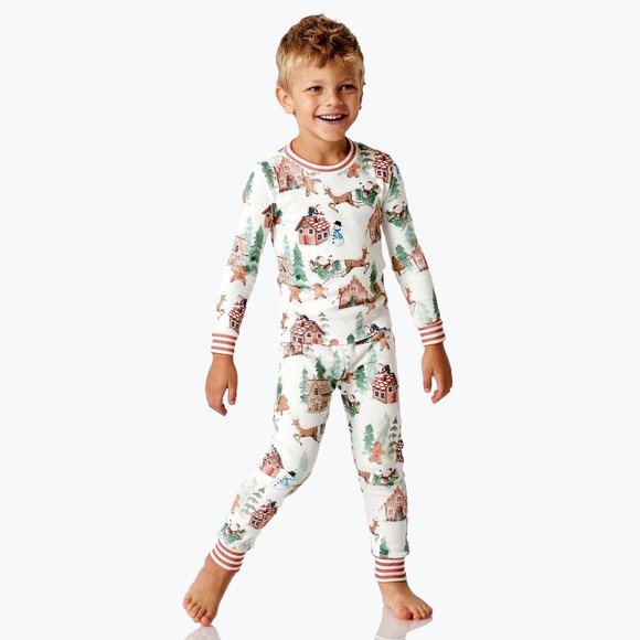 Gingerbread Organic Cotton Pajama Set - PBK - Picture 1 of 9